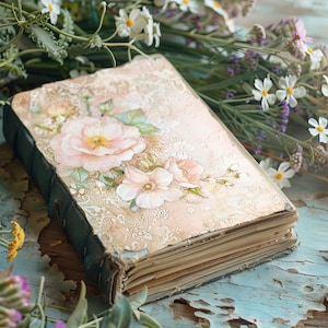 Diário de casamento caprichoso, páginas de scrapbook de casamento coradas, artesanato em papel para impressão, diário rústico, itens efêmeros de casamento, azul-petróleo e dourado