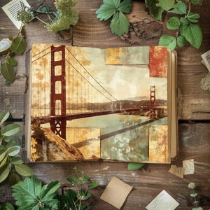 Reise Junk Journal Kit, digitaler Download, Vintage Scrapbook Seiten, Aquarell Denkmäler, Papiermodelle, Welt Sehenswürdigkeiten, Collage Sheet