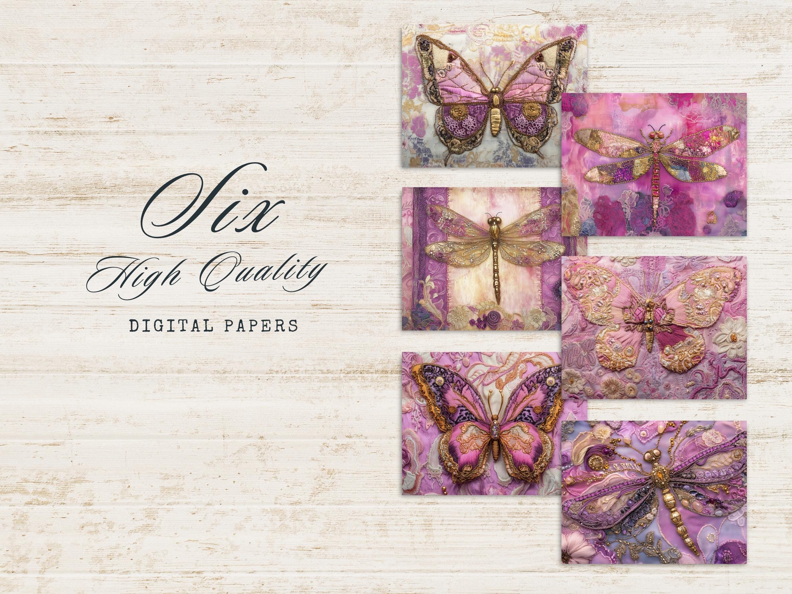 Dragonfly Junk Journal Printables, Digital Papers, Embellished ...