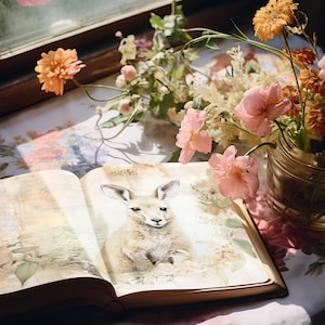 Diário de lixo da Austrália, papéis de scrapbook de animais de Oz, diário rústico de coala, artesanato em papel, itens efêmeros de canguru, colagem de carriça azul, página de gambá