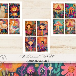 Cartes éphémères fantaisistes, chien original à imprimer numérique, carte postale colorée de scrapbooking, créations colorées à imprimer, cartes journal indésirables Lion
