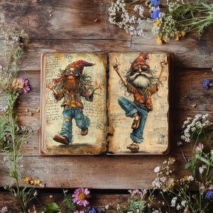 Hippie Girl Junk Journal, carta colorata per album, carta stampabile, diario rustico, effimeri boho, foglio collage boho, Hippy Chick