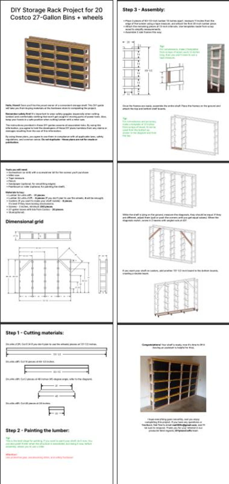 Compact Side-loading DIY Garage Storage Shelf Build Plans for 20 Costco ...