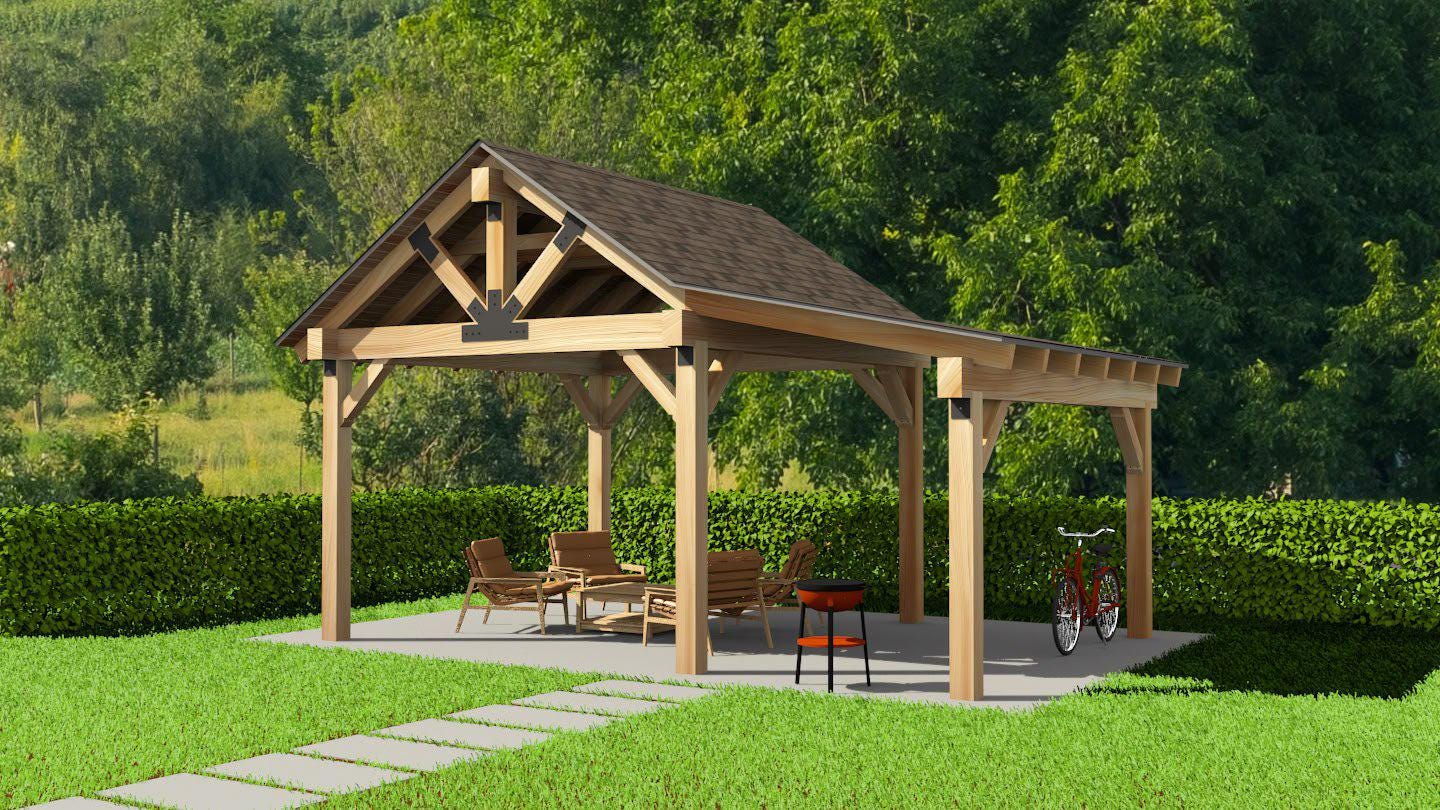 DIY Pavilion Plans 14' x 22' Right-Side Design | Step-by-Step Guide with Blueprints, Material List & Visuals | Permit-Ready