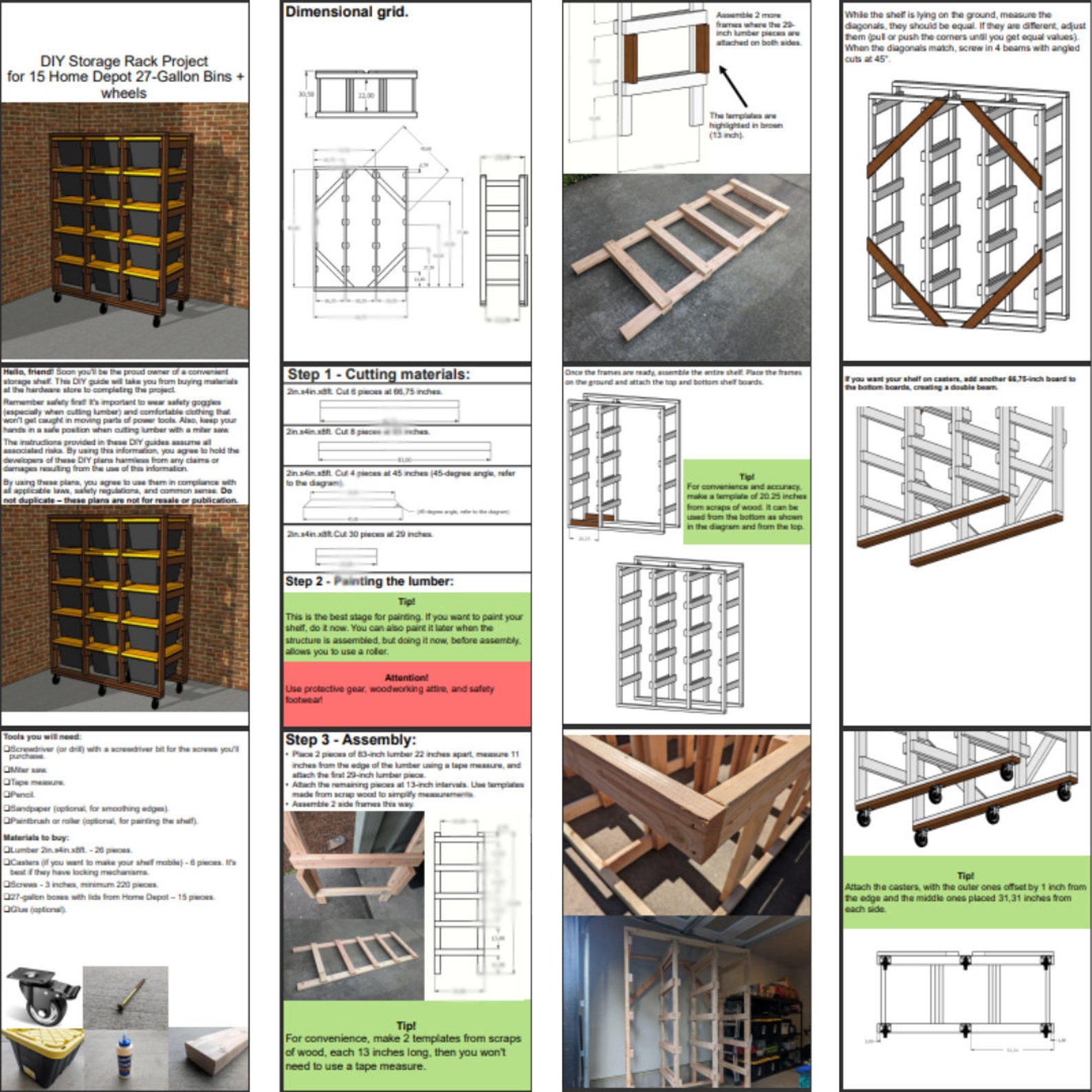 Ultimate 27-gallon Mobile Tote Storage Rack Plans | Garage Shelves ...