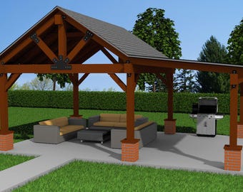 20&#39; x 28&#39; Pavilion Plans | Pole Barn-Style Garden Gazebo Blueprints | Backyard Pergola Design