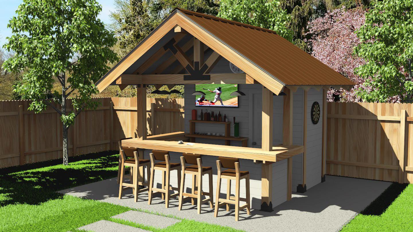 DIY Backyard Bar Plans With Storage Room | Outdoor Bar PDF Build Guide ...