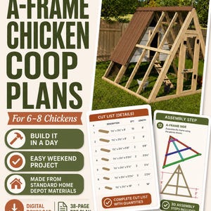 Chicken Coop Plans with Chicken Run – DIY A-Frame Design for 6-8 Chickens | Chicken Run Plans Included