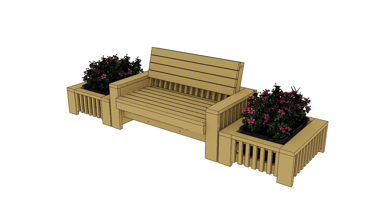 DIY Planter Bench Plans – Easy Outdoor Garden Seating Build Guide (PDF ...