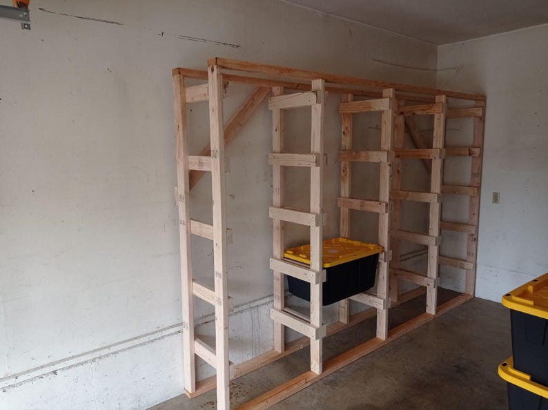 Compact Side-loading DIY Garage Storage Shelf Build Plans for 20 Costco ...