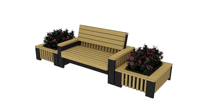 DIY Planter Bench Plans – Easy Outdoor Garden Seating Build Guide (PDF ...
