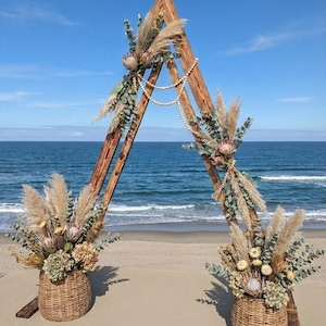 Draagbare houten driehoekige trouwboog | Doe-het-zelf bouwplannen voor een ceremonieboog | Boho-chique opvouwbare A-frame bouwinstructies | Tuinrek