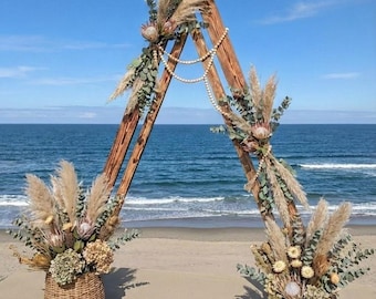 Portable Wooden Triangle Wedding Arbor | DIY Plans for Ceremony Arch | Boho-Chic Collapsible A-Frame Build Instructions | Backyard Trellis