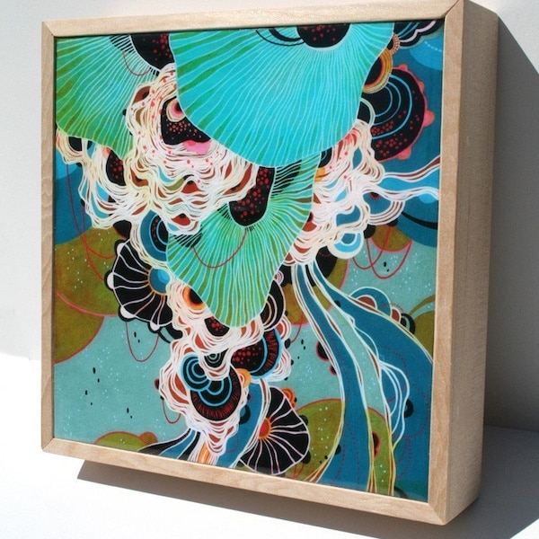 Swirl - Resin-Coated Print on Wood Panel