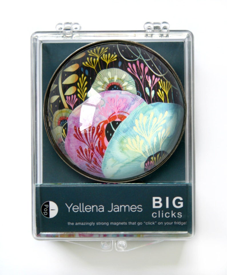 Magnet Instill Big Glass Art Magnet, 2 Inch Fridge Magnet image 1