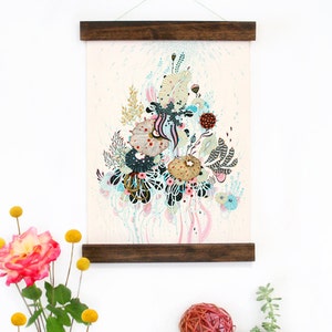 Muurkunst - hangende canvaskunstprint - geïnspireerd op vintage botanische kaarten en vintage wetenschapsposters, fine art print, kunstposter - gooien