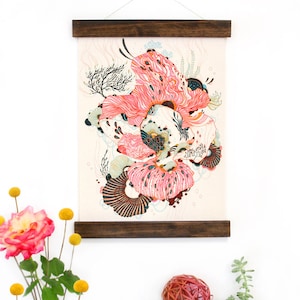 Muurkunst - hangende canvaskunstprint - geïnspireerd op vintage botanische kaarten en vintage wetenschapsposters, fine art print, kunstposter - Nourish