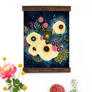 Muurkunst - hangende canvaskunstprint - geïnspireerd op vintage botanische kaarten en vintage wetenschapsposters, fine art print, kunstposter - vitaal