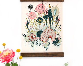 Art mural - Impression d'art sur toile suspendue - Inspiré de cartes botaniques vintage et de posters scientifiques vintage, impression d'art, affiche d'art - Charm