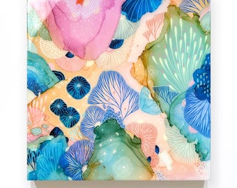 Raise - Resin-Coated Art Print on Wood Panel