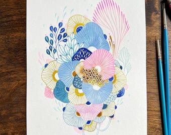 Original Watercolor Painting on Paper - Levity 04