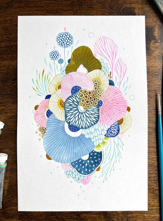 オリジナル水彩画（紙） - Levity 03 - Etsy 日本