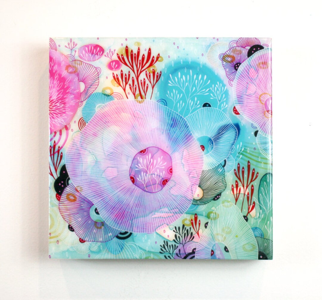 Reef Resin-coated Art Print on Wood Panel 10x10 - Etsy