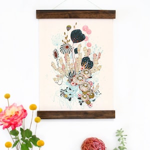 Muurkunst - hangende canvaskunstprint - geïnspireerd op vintage botanische kaarten en vintage wetenschapsposters, fine art print, kunstposter - Flits