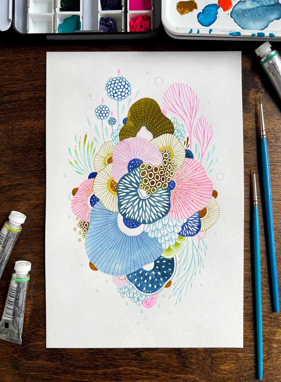 オリジナル水彩画（紙） - Levity 03 - Etsy 日本