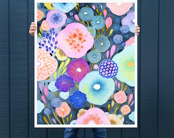 Watercolor print, floral print, botanical watercolor artwork, colorful art print by Yellena James