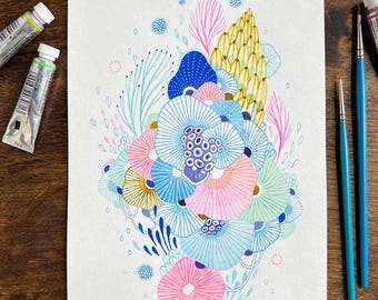 Original Watercolor Painting on Paper - Levity 05