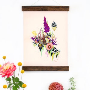 Muurkunst - hangende canvaskunstprint - geïnspireerd op vintage botanische kaarten en vintage wetenschapsposters, fine art print, kunstposter - verleiden