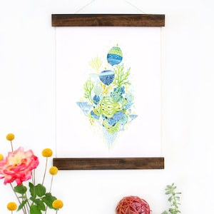 Muurkunst - hangende canvaskunstprint - geïnspireerd op vintage botanische kaarten en vintage wetenschapsposters, fine art print, kunstposter