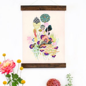 Muurkunst - hangende canvaskunstprint - geïnspireerd op vintage botanische kaarten en vintage wetenschapsposters, fine art print, kunstposter - traktatie