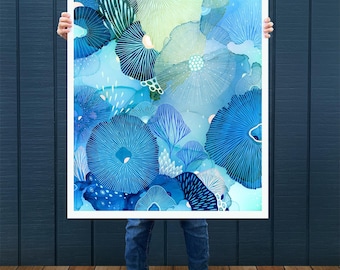 Blue Green Art Print, Large Print - Keep by Yellena James