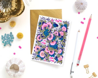 Carte - Carte de correspondance - Floral rose