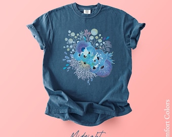 T-Shirt by Yellena, Comfort Colors and Bella + Canvas - Special edition vintage style floral abstract design