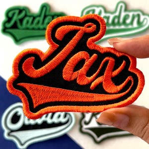 Individuell gestickter Sportnamen-Patch, personalisierte Baseball-Namensaufnäher, zum Aufbügeln / Aufnähen / Klettverschluss für Jacken, Hüte, Taschen und Uniformen
