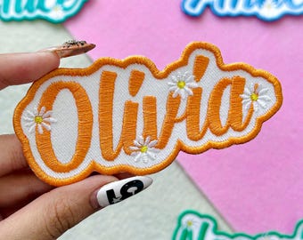 Custom Embroidered Daisy Name Patch