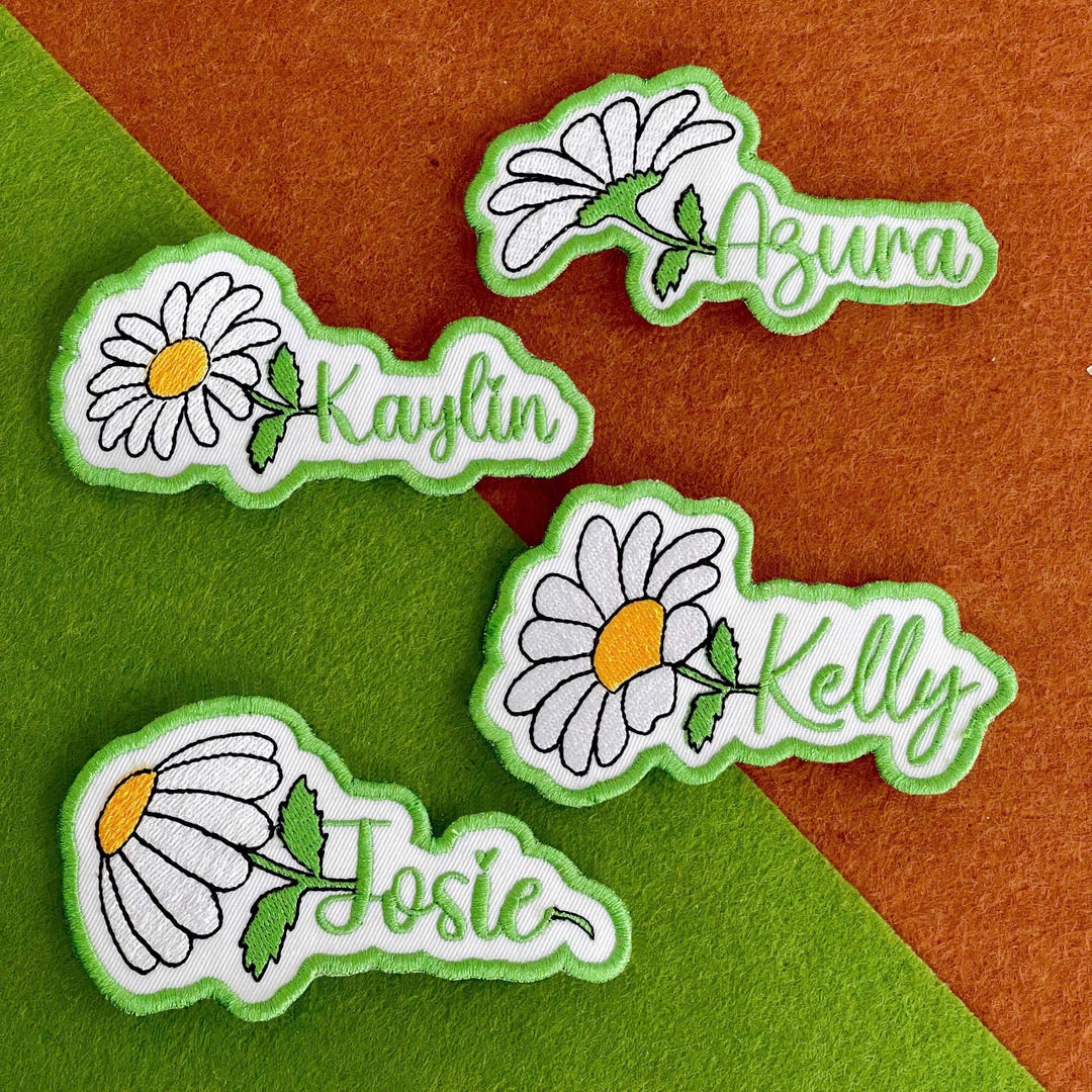 Custom Embroidered Daisy Name Patch – Iron on or Sew On - Etsy