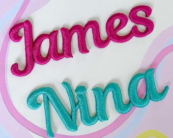 Custom Name Patch, 3D Puff Embroidered Iron On Patch, Personalized Hook & Loop Velcro Sew On Tag for Hat Jacket Backpack Uniform