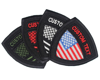 Personalized Embroidered Flag Patch, Custom Text, Sew On/Iron On