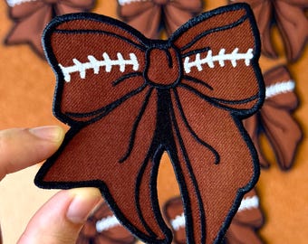Football Bow Embroidered Patch, Iron On Sew On, Team Spirit