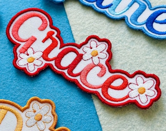 Custom Embroidered Name Patch, Personalized Text Patches.