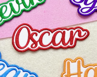 Custom Embroidered Name Patch, Personalized Name Tag, Sew on ,Iron-On Applique