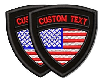 Custom US Military Name Patch, American Flag Embroidered Patch
