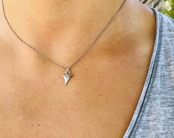 Oxidized Sterling Silver Rose Thorn Pendant Necklace