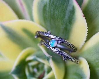 Branch Ring with Opal
