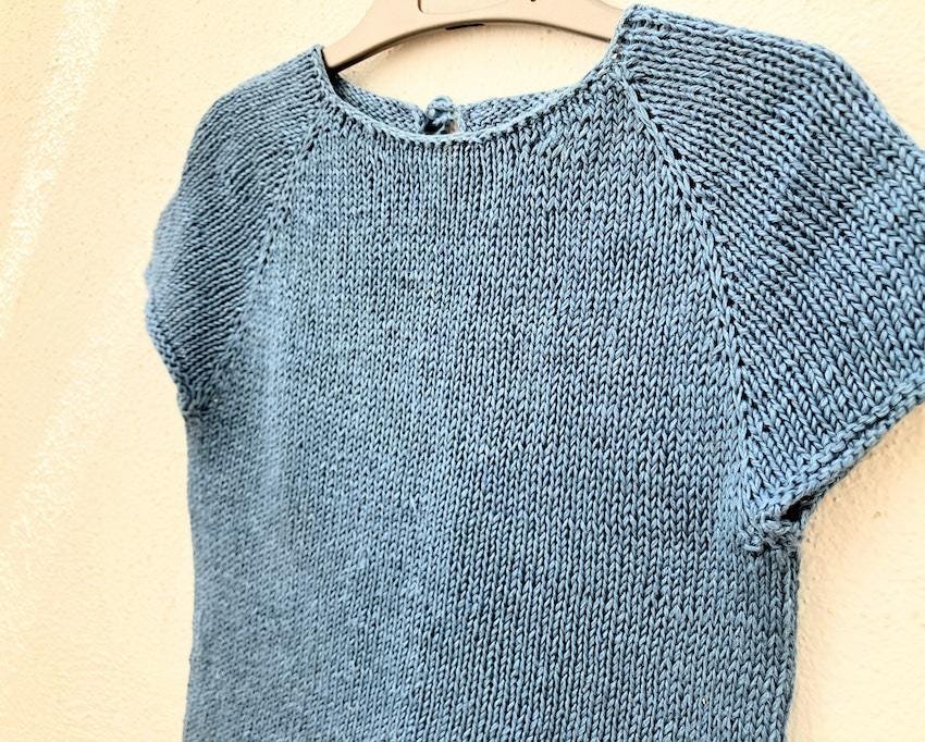 Simple Summer Raglan Top Knitting Pattern, DK Weight, Baby to Toddler ...