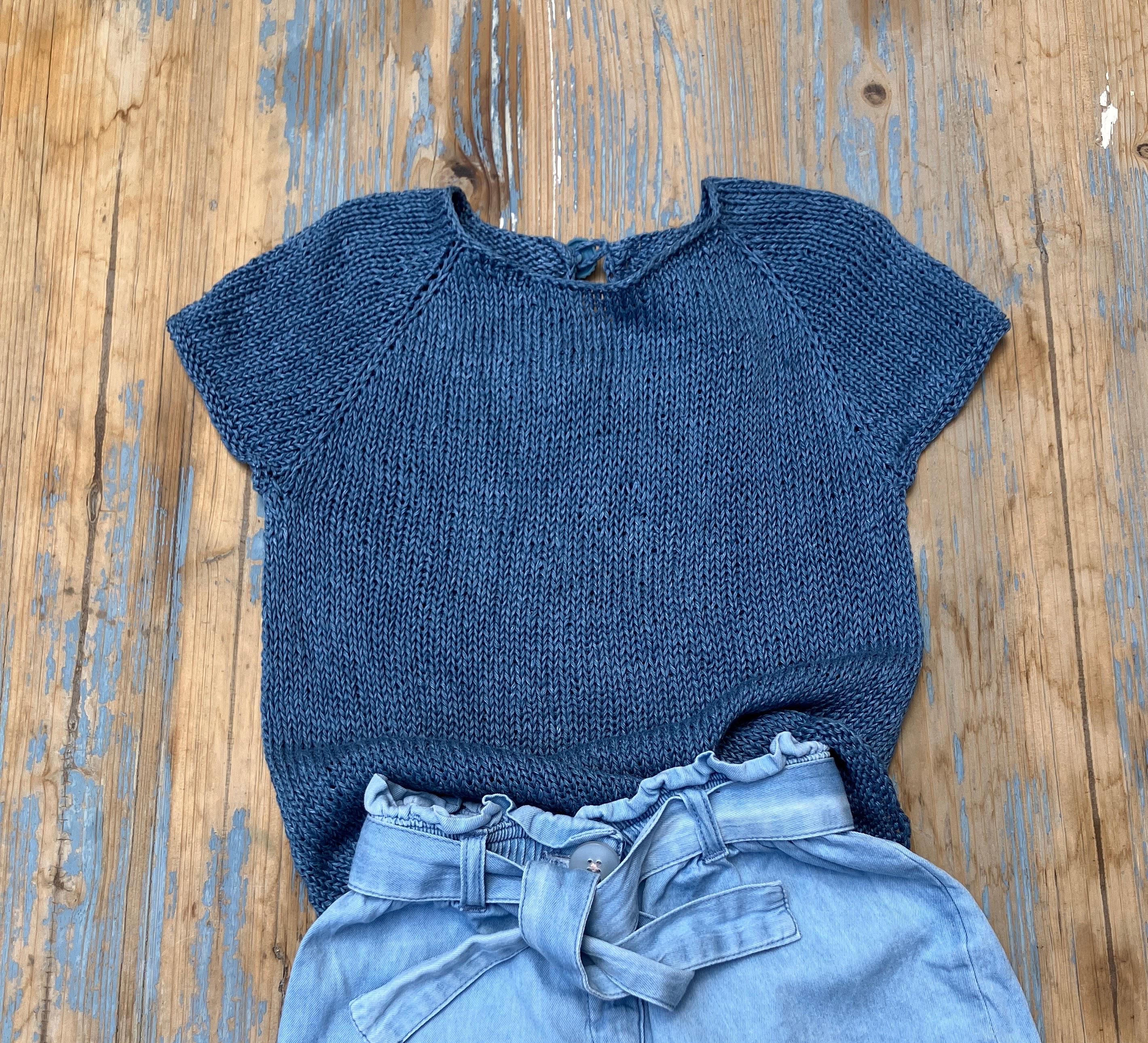 Simple Summer Raglan Top Knitting Pattern, DK Weight, Baby to Toddler ...